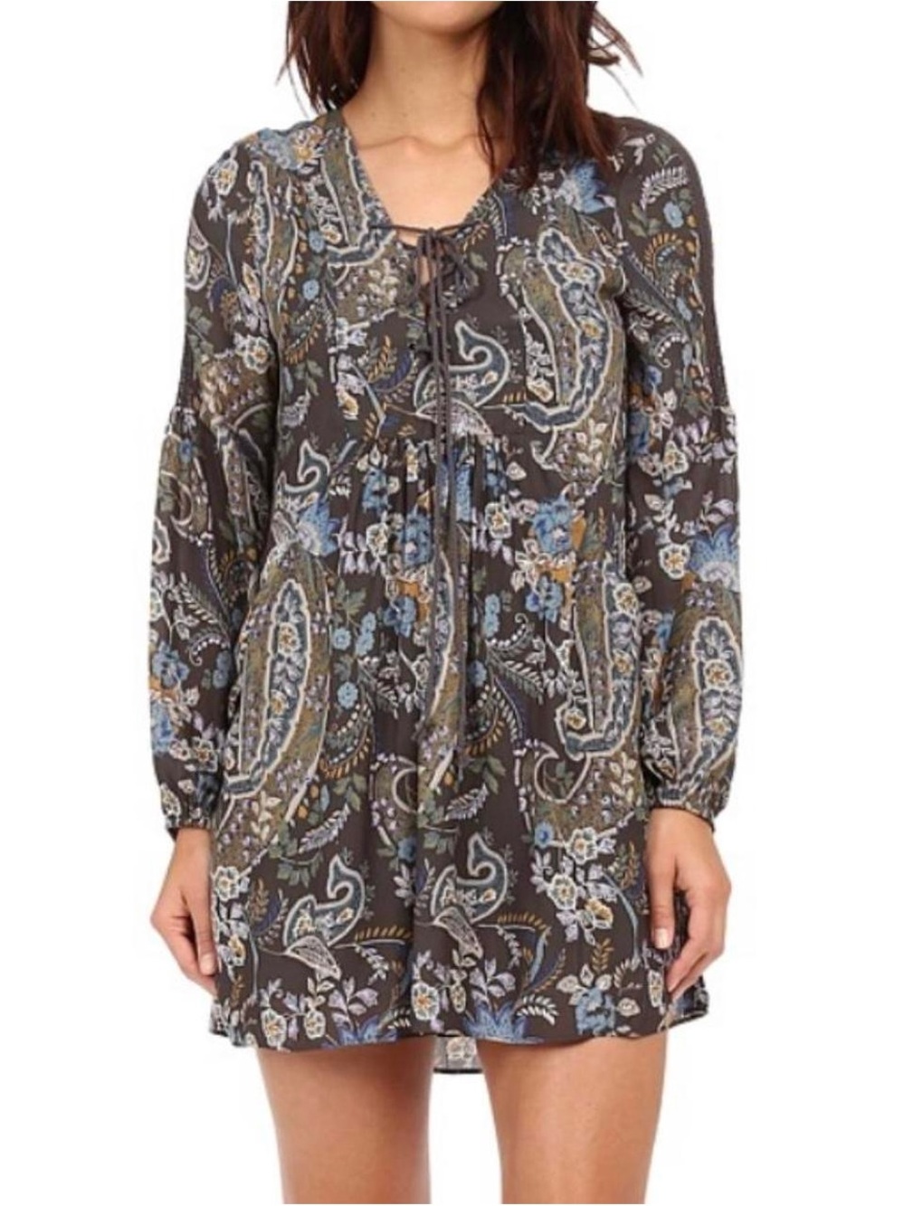Free People Rain or Shine paisley mini dress